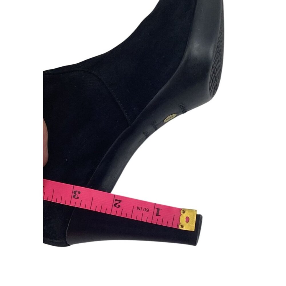 Aquatalia Black Suede Knee-High Boots 3-Inch Heels & Studded Back Detail Size 6 - Picture 5 of 7